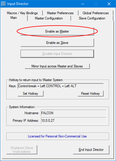enablemaster inputdirector