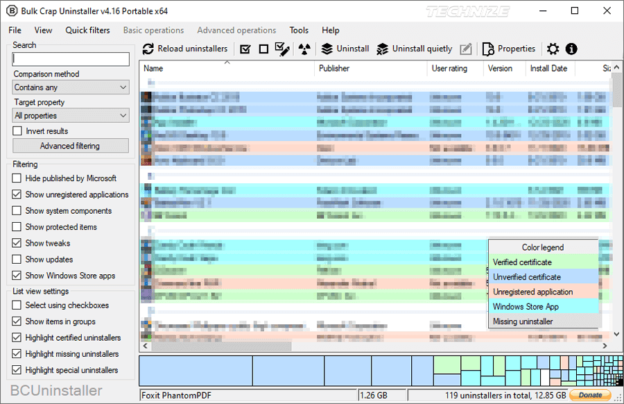 Bulk crap uninstaller