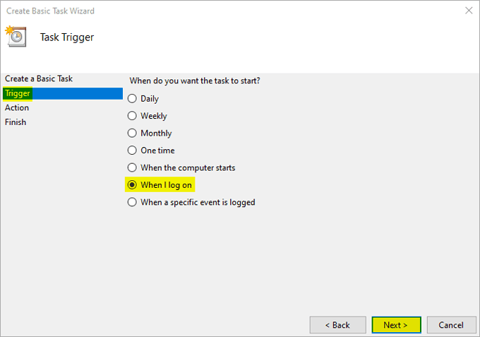 Create-basic-task-Trigger-When-I-log-on