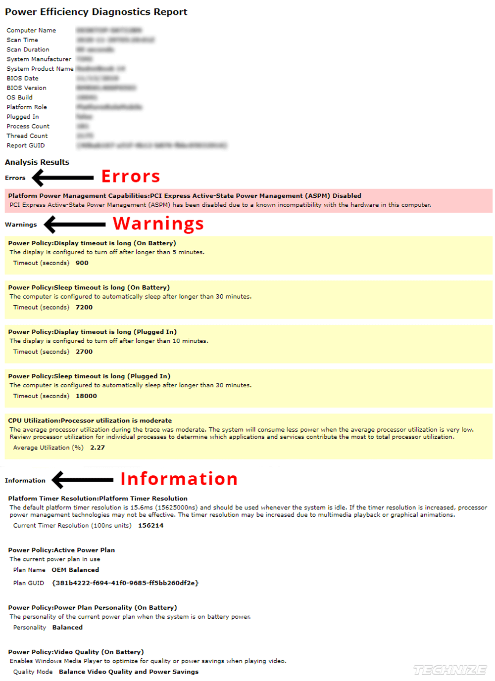 Laptop Power Efficiency Diagnostics Report