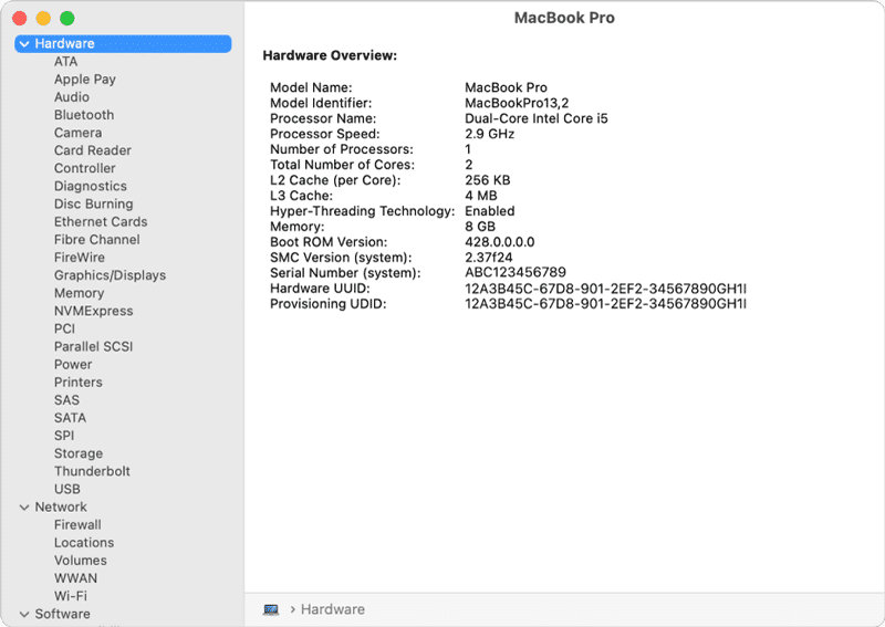 Macbook-System-Information