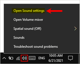Open Sound Settings