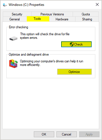 Optimize your Disk Drives