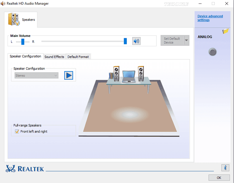 Realtek audio manager