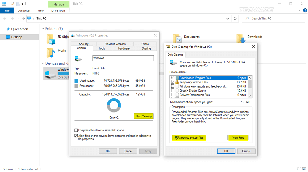 Windows Disk cleanup