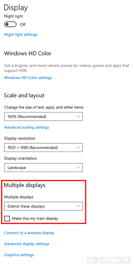 Windows-multiple-display-settings